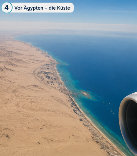 Blick auf die Küste vor Ägypten