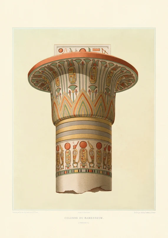 Bemalte Säule aus dem Ramesseum